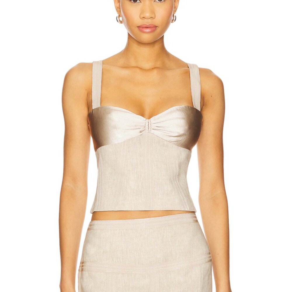 NEW Camila Coelho Cassia Top in Sand Gold Beige Cami Tank Camisole XS